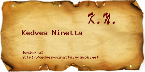 Kedves Ninetta névjegykártya